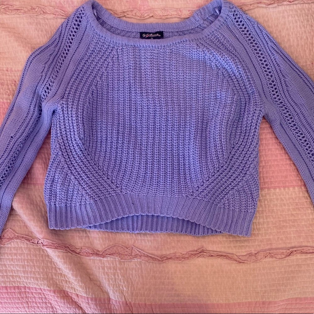 Bright Blue Knit Cropped Sweater! Never worn!